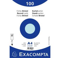 Pak 100 steekkaarten in folie - bristol effen niet geperforeerd - 210x297mm