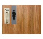 Plaque verticale adhésive imitation aluminium Dame 16,5X4,4 cm - Gris