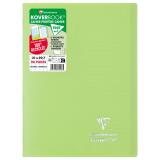 Cahier piqué Koverbook A4 96 pages grands carreaux couverture polypropylène opaque 100% recyclé - Vert