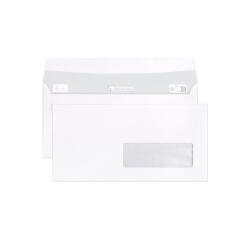 Box of 500 White DL Envelopes-110x220mm - Self-Adhesive - 90g/m2 - PET Window 35x100 (position 20/20) - White