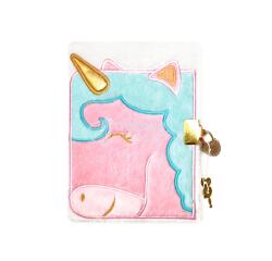 Journal intime fourrure, Licorne - Rose