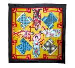 Square 100% silk - 90x90cm Geishas - White
