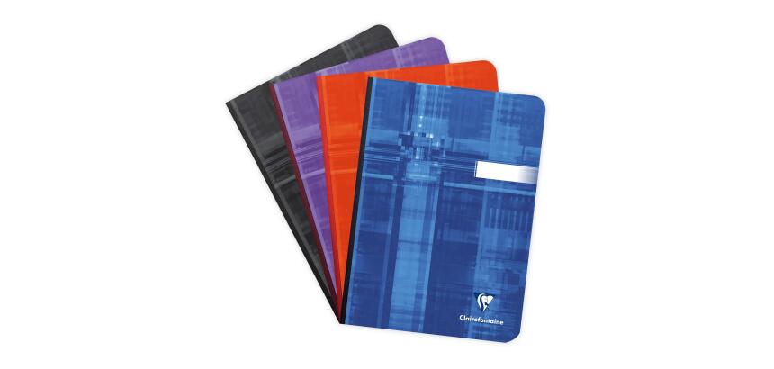 Carnet brochure dos toilé A5 192 pages petits carreaux - Assortis