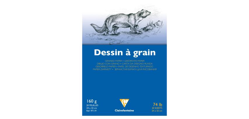 Dessin à Grain bloc collé 20F 24x32cm 160g