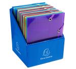 Exacmpta Crystal PP Elasticated 3 Flap Folders, 12x16cm, Assorted - Assorted colours