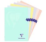 Cahier piqué Mimesys PASTEL A4 96 pages ligné couverture polypropylène - Assortis
