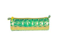 Holografische ronde etui formaat 7x22 cm, groen - Groen