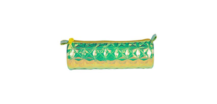Trousse holographique ronde Ø7x22 cm vert - Vert
