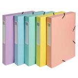 Boite de classement Cartobox livrée à plat Dos 40mm carte lustrée Aquarel - A4 - Couleurs assorties