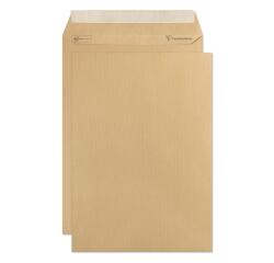 Versandtaschen haftklebend gestreiftes braunes Kraftpapier, C4 229x32mm, 90g, Kartonbox mit 250 Stück - Braun