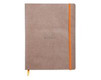 Rhodiarama carnet souple 19x25 cm 160 pages ligné papier ivoire 90g fermeture élastique - Taupe