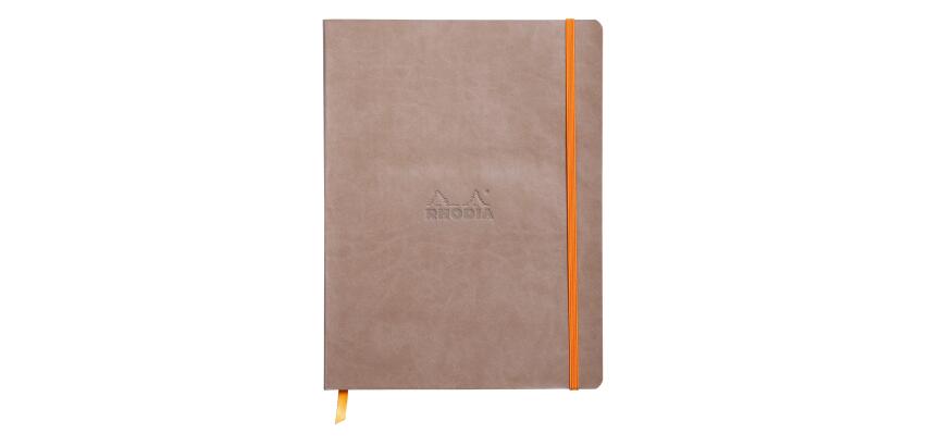 Rhodiarama carnet souple 19 x 25 cm 160 pages ligné papier ivoire 90g fermeture élastique