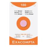 Étui de 100 fiches - bristol quadrillé 5x5 perforé 100x150mm - Couleurs assorties