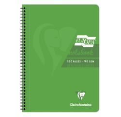 Cahier reliure intégrale EUROPA GLOSSY A4 180 pages détachables micro-perforées ligné + marge