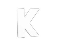 Petite lettre K 12cm - Blanc