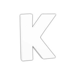 Letter 12cm, K. - Wit
