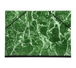 Tekenmap gemarmerd vernist papier met elastieken 32x45 - A3 - Groen