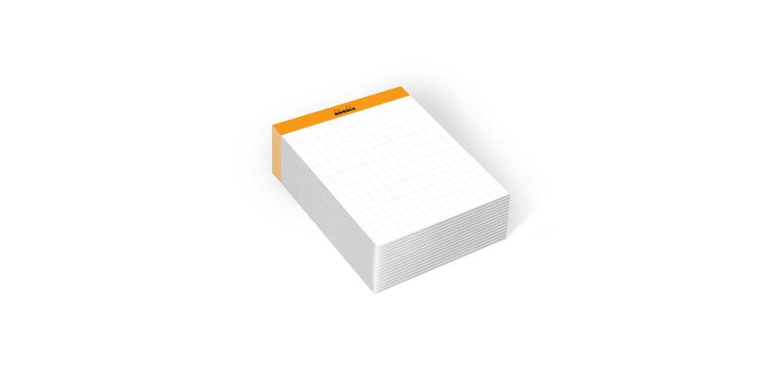 Rhodia bloc Memo N°13 petits carreaux 5x5 240 feuillets - filmé individuellement - Blanc