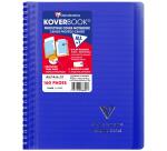 Carnet reliure intégrale enveloppante Koverbook A5 160 pages ligné couverture polypropylène transparent - Assortis