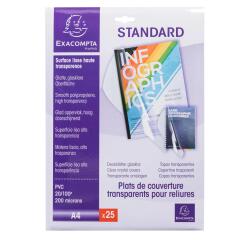 Boite de 25 plats pour relier en PVC 20/100ième A4 - Translucide