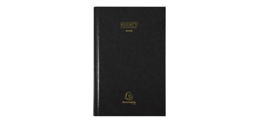 Agenda de bureau Raisin Euro et cents 16,5 x 24,5 cm Journalier 2027 - Noir