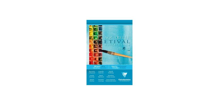 Etival bloc collé 1 côté 10F A5 200g grain fin