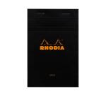 Gehefteter Notizblock Rhodia No.14 11x17cm 80 Blatt liniert 80g - Schwarz