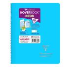 Carnet reliure intégrale enveloppante Koverbook Neon A5 160 pages petits carreaux couverture polypropylène opaque - Assortis