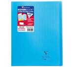 Cahier piqué Koverbook 24x32cm 96 pages grands carreaux couverture polypropylène transparent - Assortis