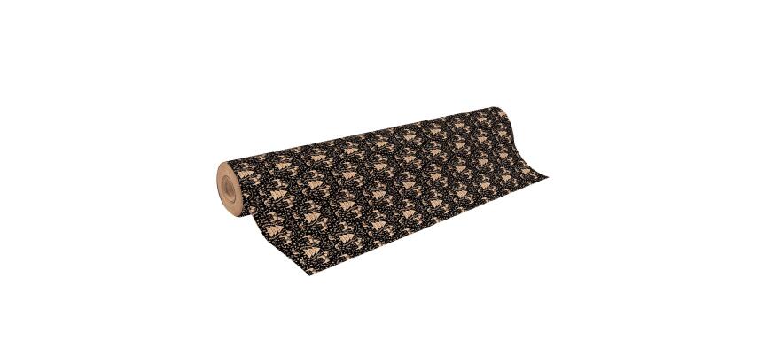 Kraft 70g, rl 50x0,70m Flora noir - Noir