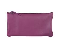 CUIR TEINTÉ Trousse plate 22x11 cm Violet