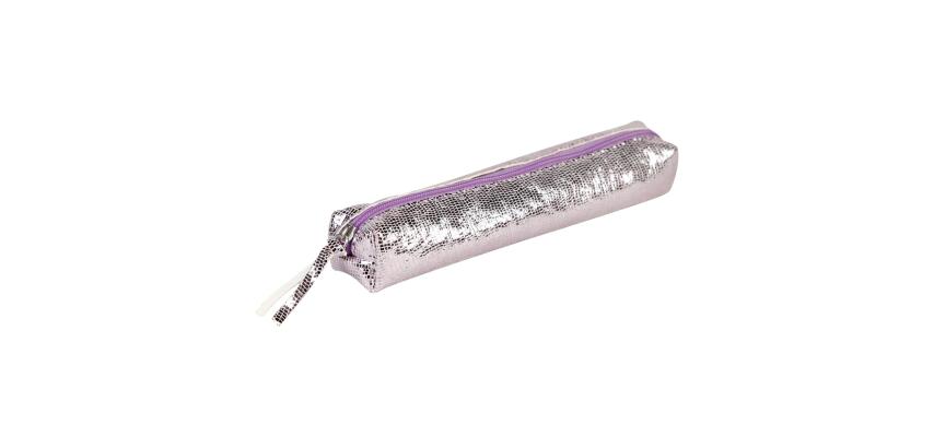 Céleste CUIR Trousse SLIM 19,5x2,5x4 cm Rose