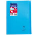 Cahier piqué Koverbook A4 96 pages petits carreaux + marge couverture polypropylène transparent - Assortis