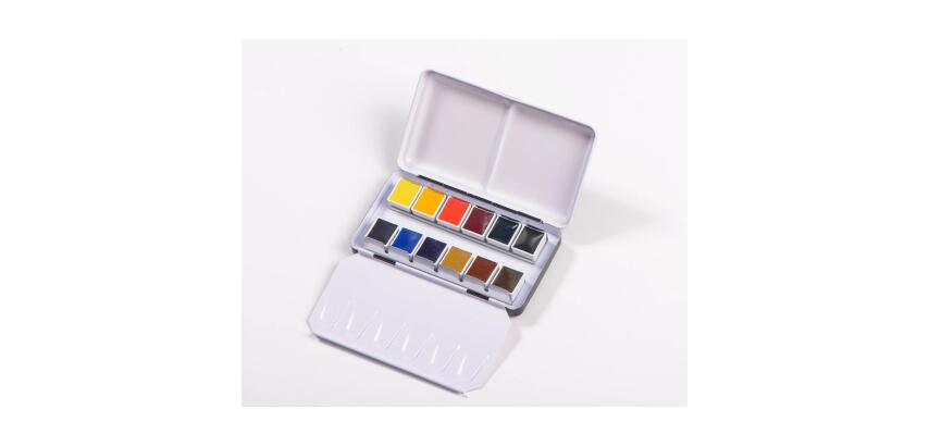 Aquarelle Boite Métal + 12 demi-godets