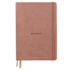 Rhodiarama Goalbook Creation rembordé rigide A5 100p papier lavis technique blanc uni 200g avec élastique - Bois de rose