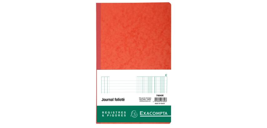 Piqûre Journal folioté - avec feuille d'identification - 38 lignes - texte FR -80 pages - Couleurs assorties