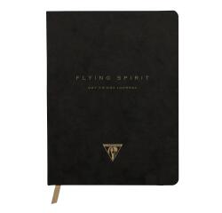 Flying Spirit, Black, DaytoDay journal 19x25 cm, 192 pages, dot, pochette à soufflet au dos, marquepage, fermeture élastique, ass. - Noir