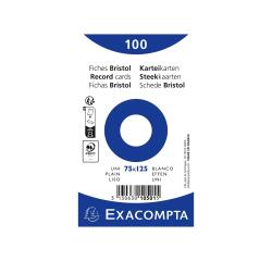 Pk100 Exa Rec Card 7.5x12.5cm Plain Wht - White