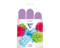 PAPIER DE SOIE, Set de 3 pompons à suspendre Ø30x1 et Ø40x2 - Mauve