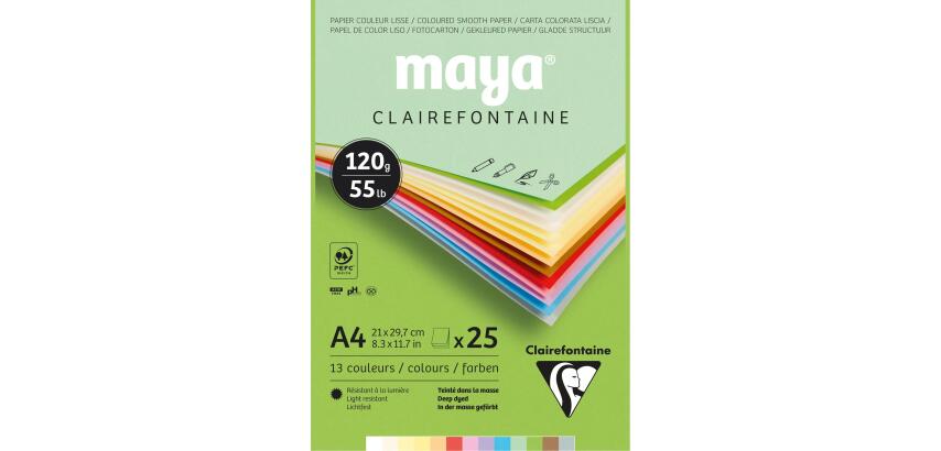 Bloc de papier couleur MAYA, A4, 120 g/m2