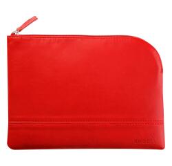 Rhodiarama etui met rits in kunstleer - maat M - 16x22 cm - Klaproosrood