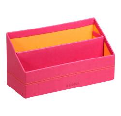 Rhodiarama porte-courrier simili cuir italien 25x10x14 cm - Framboise