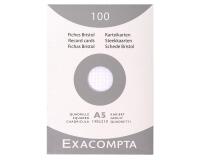 Estuche Exacompta de 100 fichas Exacompta de cartulina Bristol - con cuadricula 5x5 sin taladro 148x210mm - Blanco