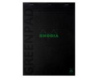 Greenpad bloc agrafé recyclé et recyclable en carte souple 350 g/m2 - N°19 21x31,8 cm 70 feuillets Ligné - Papier Clairefontaine recyclé 90 g/m2 - Noir - New - Noir