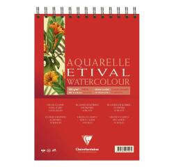 Etival Aquarellpapier, Block mit Doppelspirale A4 geleimt, 10 Blatt 300g