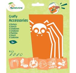 Set de 6 pochoirs enfants, Halloween - Orange