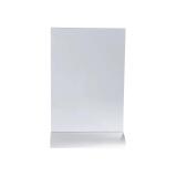 Porte-visuel vertical pied aluminium A4 - Cristal