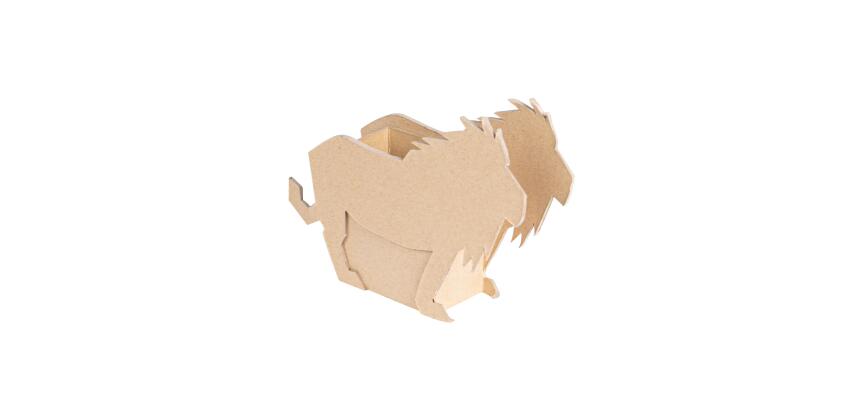 Lion pencil pot 20x5x14cm - Kraft