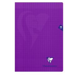 Cahier piqué Mimesys A4 48 pages grands carreaux couverture polypropylène - Violet