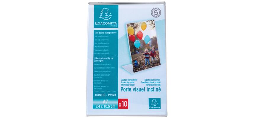 Pack 10 label holders 105x74 A7 portrait - Crystal